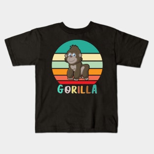 Vintage Retro Gorilla Kids T-Shirt